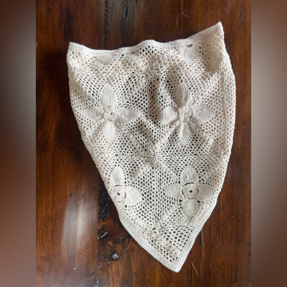 Free People Cream Knit Bandana